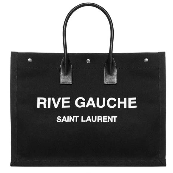 Saint Laurent Handbags - Saint Laurent Rive Gauche Black On Black Camouflage Large Tote